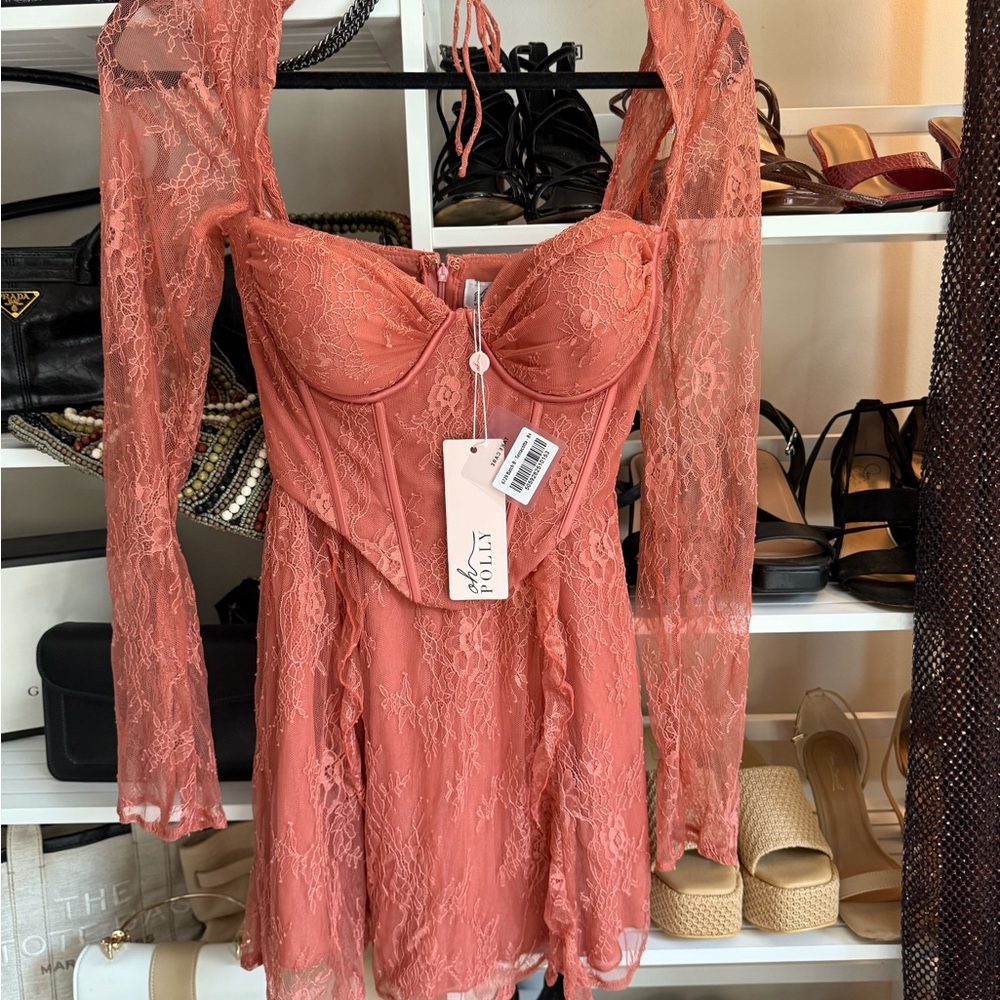 NWT Oh Polly Terracotta Lace Dress